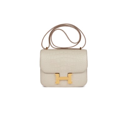 HERMES MASTER CONSTANCE 18 MATTE ALLIGATOR GOLD HARDWARE (18*15*4cm)